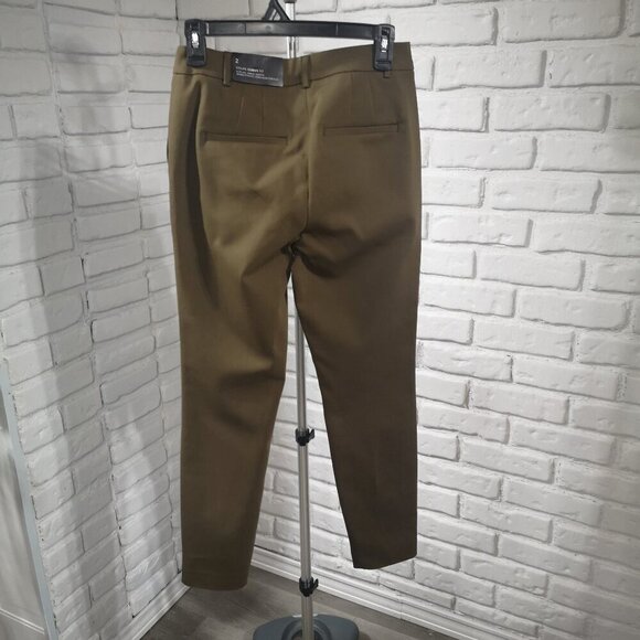 NWT RW&CO Ladies Size 2 Brown Curvy Fit Slim Leg Ankle Length Suit Pants - Picture 2 of 15